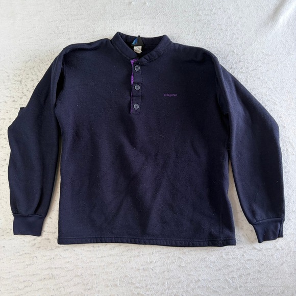 Patagonia Other - Patagonia Capilene Henley Mens Medium Navy Blue Vintage 90s Fleece Pullover